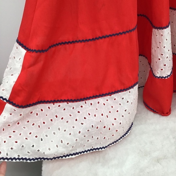 Kate Schorer Vintage Square Dancing Swing Folk Dress Red/White Size L/XL - Picture 7 of 8